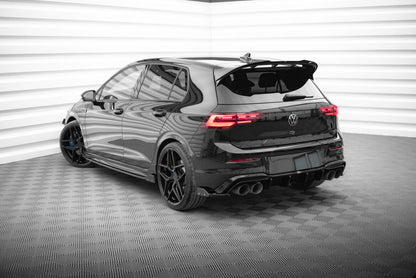 Diffusor Flaps V.6 passend fürVW Golf R Hatchback Mk8 FL schwarz Hochglanz + Flaps matt