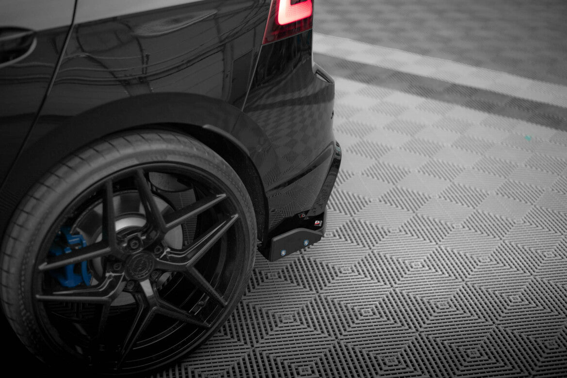 Diffusor Flaps V.6 passend fürVW Golf R Hatchback Mk8 FL schwarz Hochglanz + Flaps matt