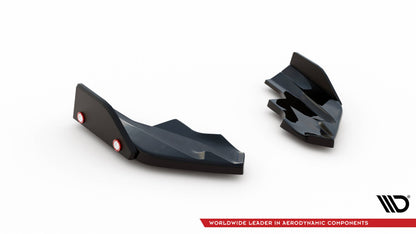 Diffusor Flaps V.6 passend fürVW Golf R Hatchback Mk8 FL schwarz Hochglanz + Flaps matt