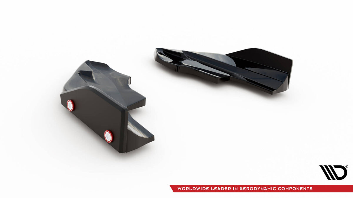 Diffusor Flaps V.6 passend fürVW Golf R Hatchback Mk8 FL schwarz Hochglanz + Flaps matt