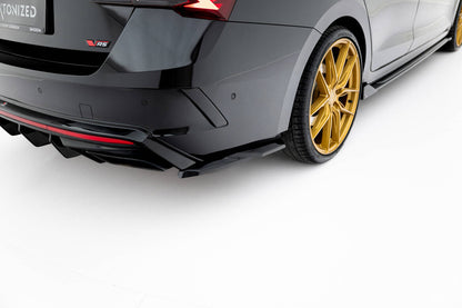Diffusor Flaps V.7 passend für Skoda Octavia RS Liftback / Combi Mk4 schwarz Hochglanz