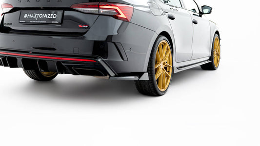 Diffusor Flaps V.8 passend für Skoda Octavia RS Liftback / Combi Mk4 schwarz Hochglanz