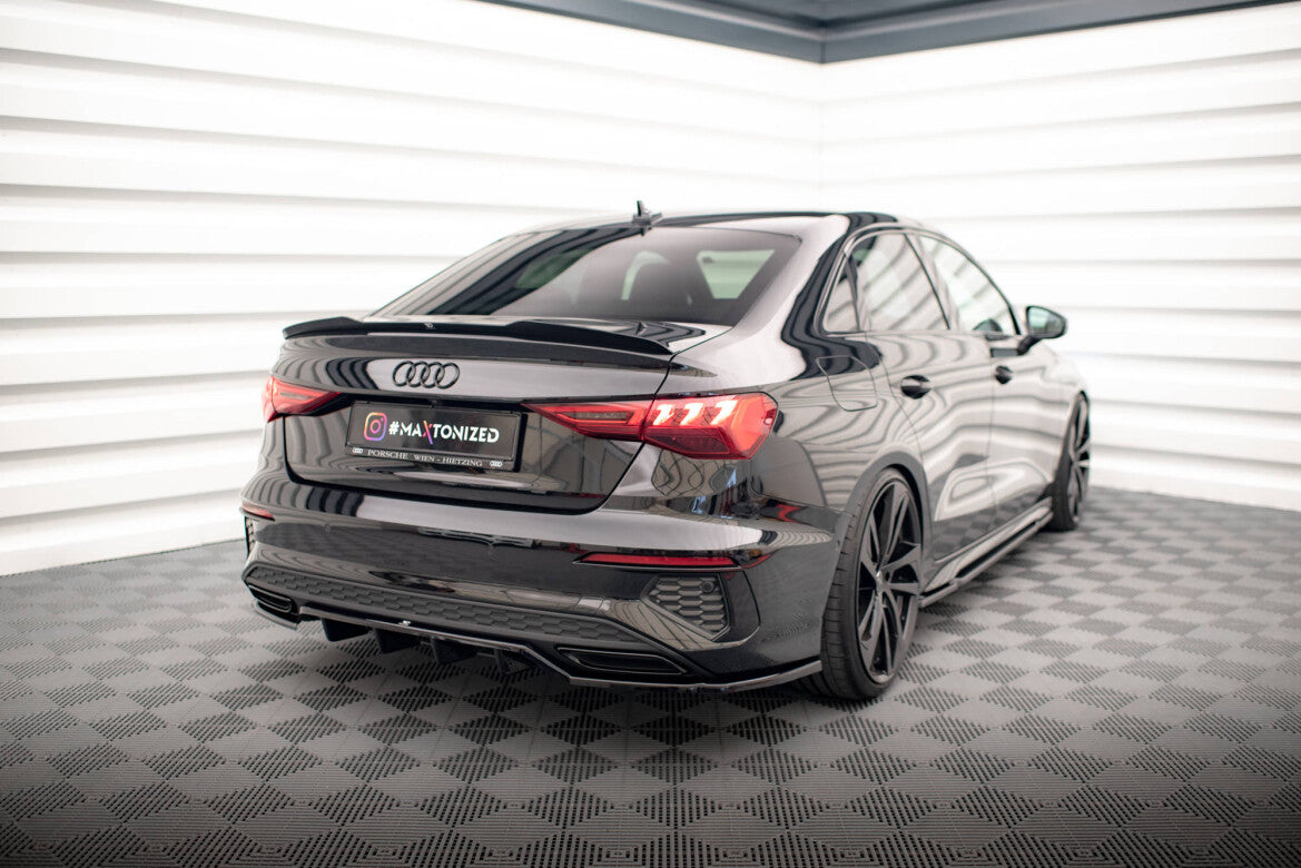 Diffusor Heckansatz passend für Audi A3 S-Line Limousine 8Y schwarz Hochglanz