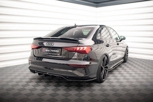Diffusor Heckansatz passend für Audi A3 S-Line Limousine 8Y schwarz Hochglanz