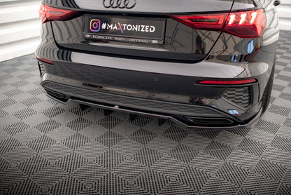 Diffusor Heckansatz passend für Audi A3 S-Line Limousine 8Y schwarz Hochglanz