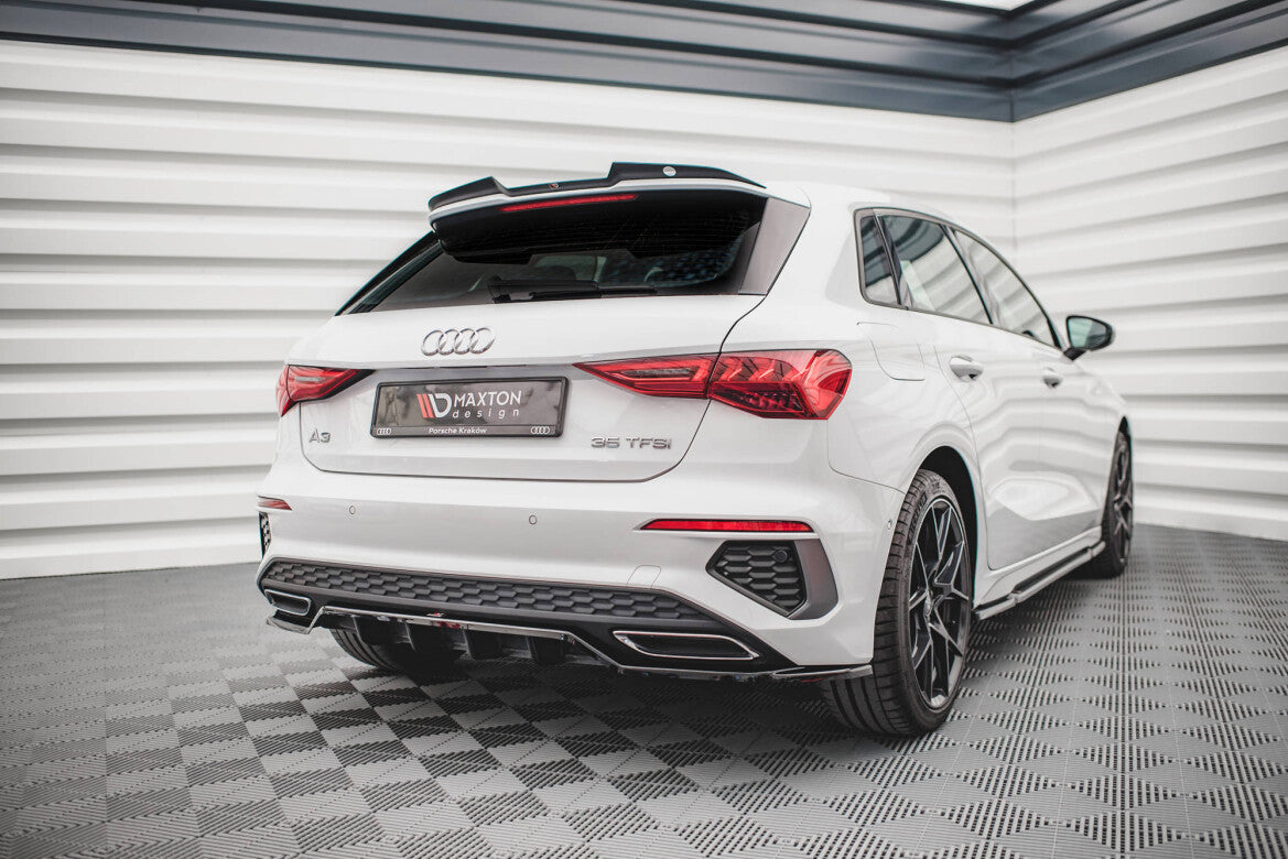 Diffusor Heckansatz passend für Audi A3 S-Line Sportback 8Y schwarz Hochglanz