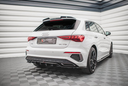 Diffusor Heckansatz passend für Audi A3 S-Line Sportback 8Y schwarz Hochglanz