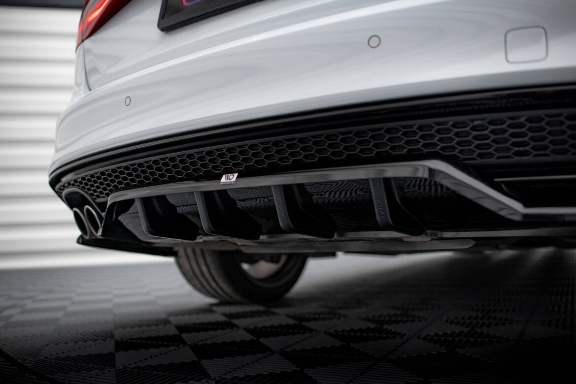 Diffusor Heckansatz passend für Audi A4 Competition B8 FL schwarz Hochglanz