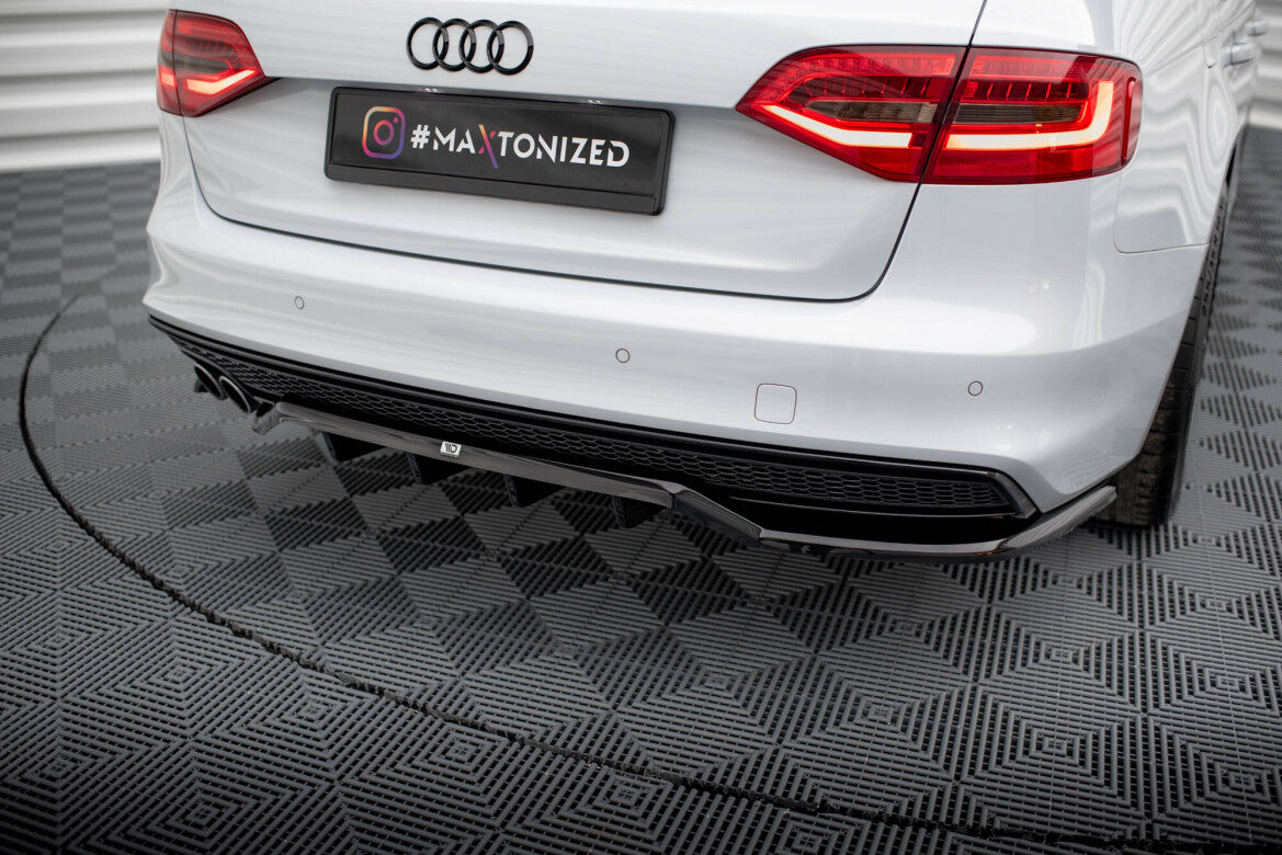 Diffusor Heckansatz passend für Audi A4 Competition B8 FL schwarz Hochglanz