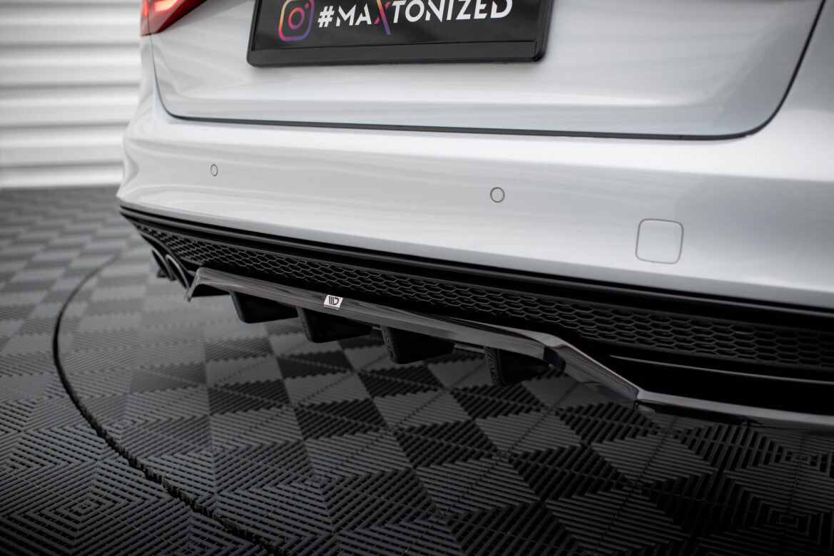 Diffusor Heckansatz passend für Audi A4 Competition B8 FL schwarz Hochglanz