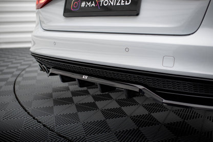 Diffusor Heckansatz passend für Audi A4 Competition B8 FL schwarz Hochglanz