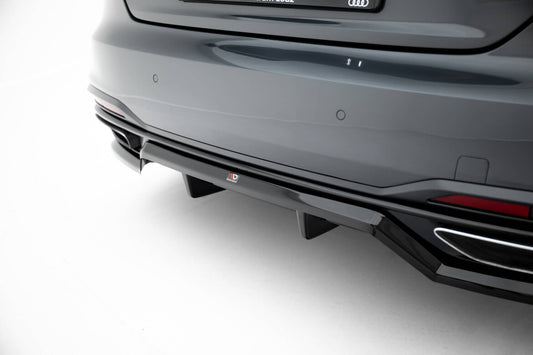 Diffusor Heckansatz passend für Audi A5 F5 FL schwarz Hochglanz