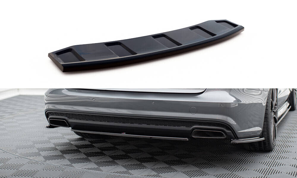 Diffusor Heckansatz passend für Audi A6 / A6 C7 S-line/ S6 C7 FL schwarz Hochglanz