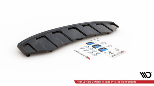 Diffusor Heckansatz passend für Audi A6 C7 S-LINE AVANT AUSPUFF 2X1 im Carbon Look