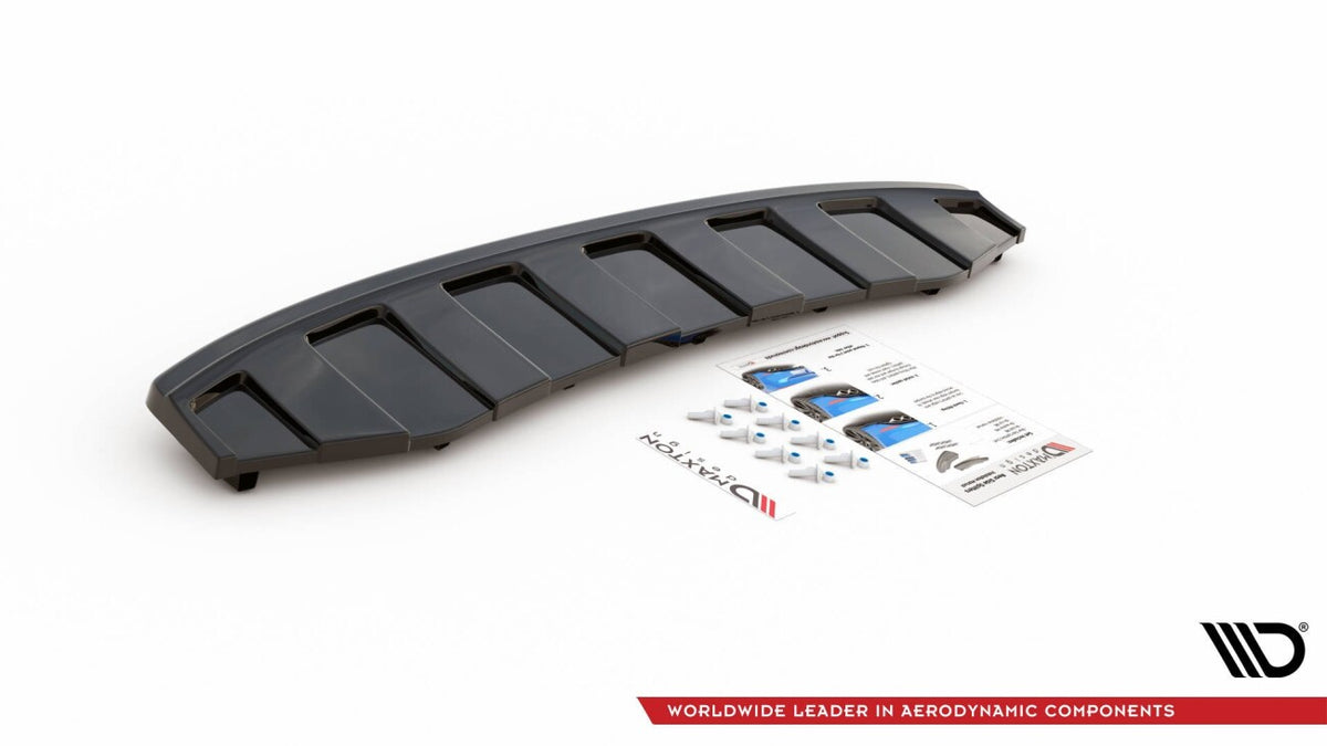 Diffusor Heckansatz passend für Audi A6 C7 S-LINE AVANT AUSPUFF 2X1 schwarz Hochglanz