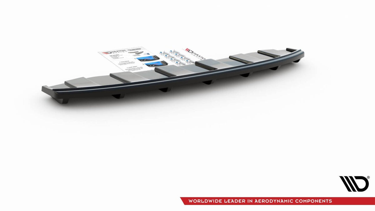 Diffusor Heckansatz passend für Audi A6 C7 S-LINE AVANT AUSPUFF 2X1 schwarz Hochglanz