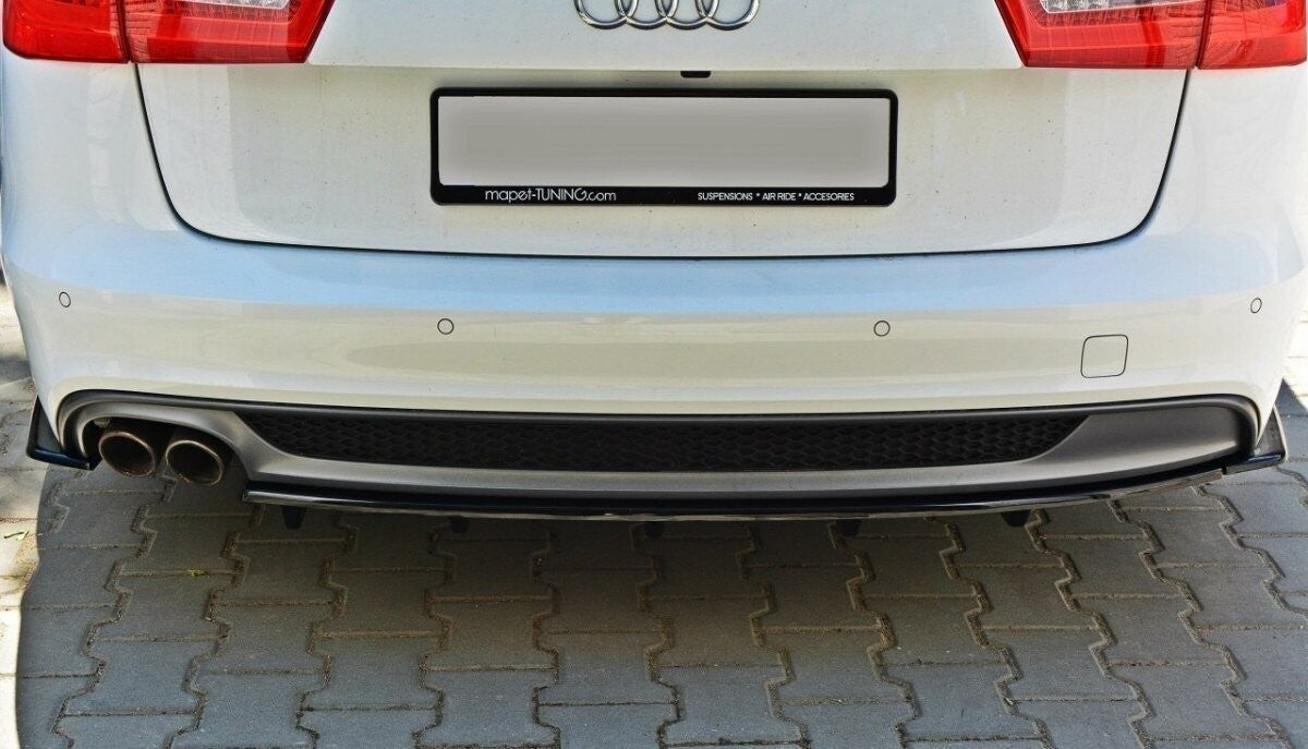 Diffusor Heckansatz passend für Audi A6 C7 S-LINE AVANT schwarz Hochglanz
