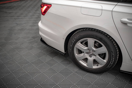 Diffusor Heckansatz passend für Audi A6 C8 schwarz Hochglanz
