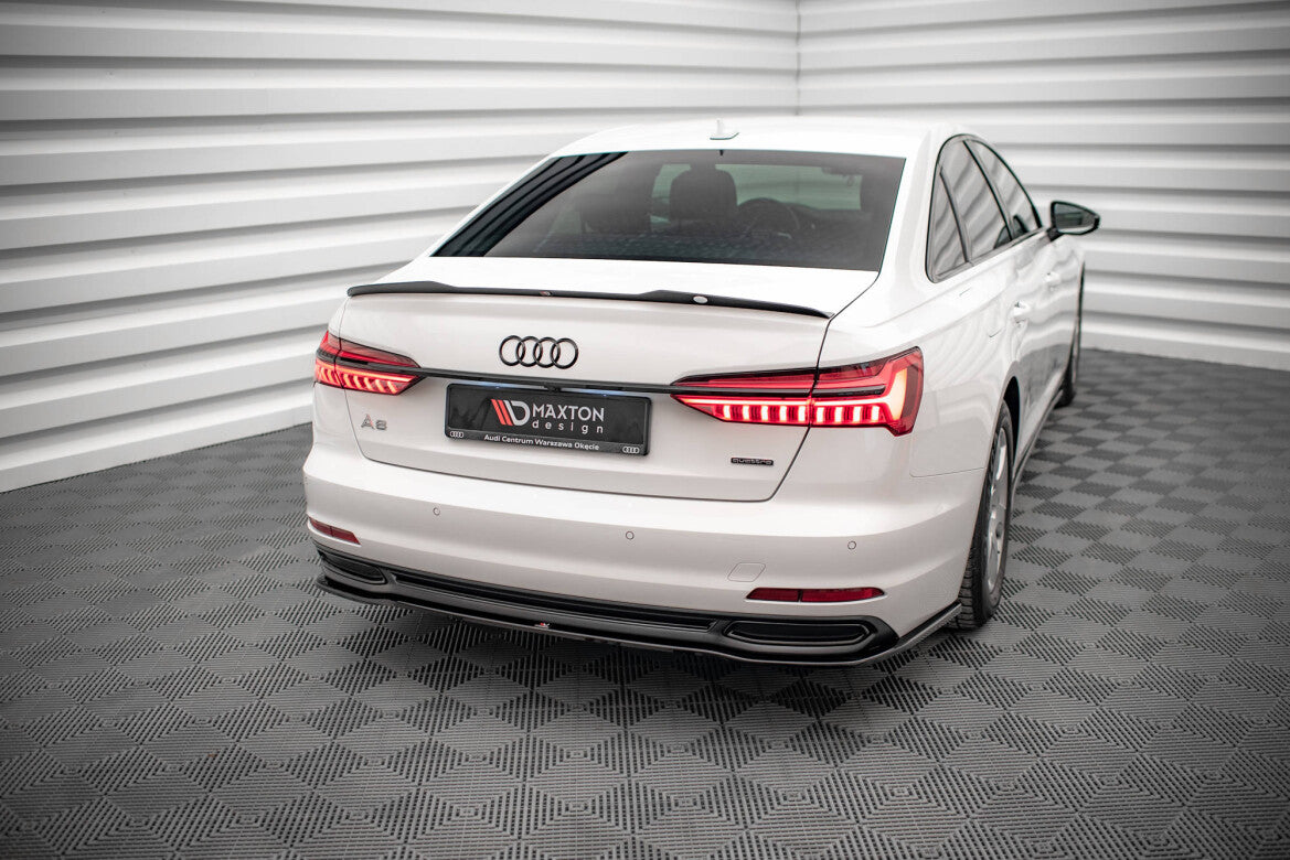 Diffusor Heckansatz passend für Audi A6 C8 schwarz Hochglanz