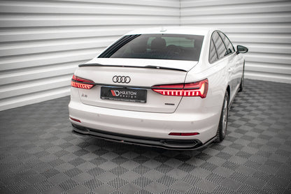 Diffusor Heckansatz passend für Audi A6 C8 schwarz Hochglanz