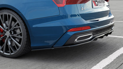 Diffusor Heckansatz passend für Audi A6 S-Line C8 schwarz Hochglanz
