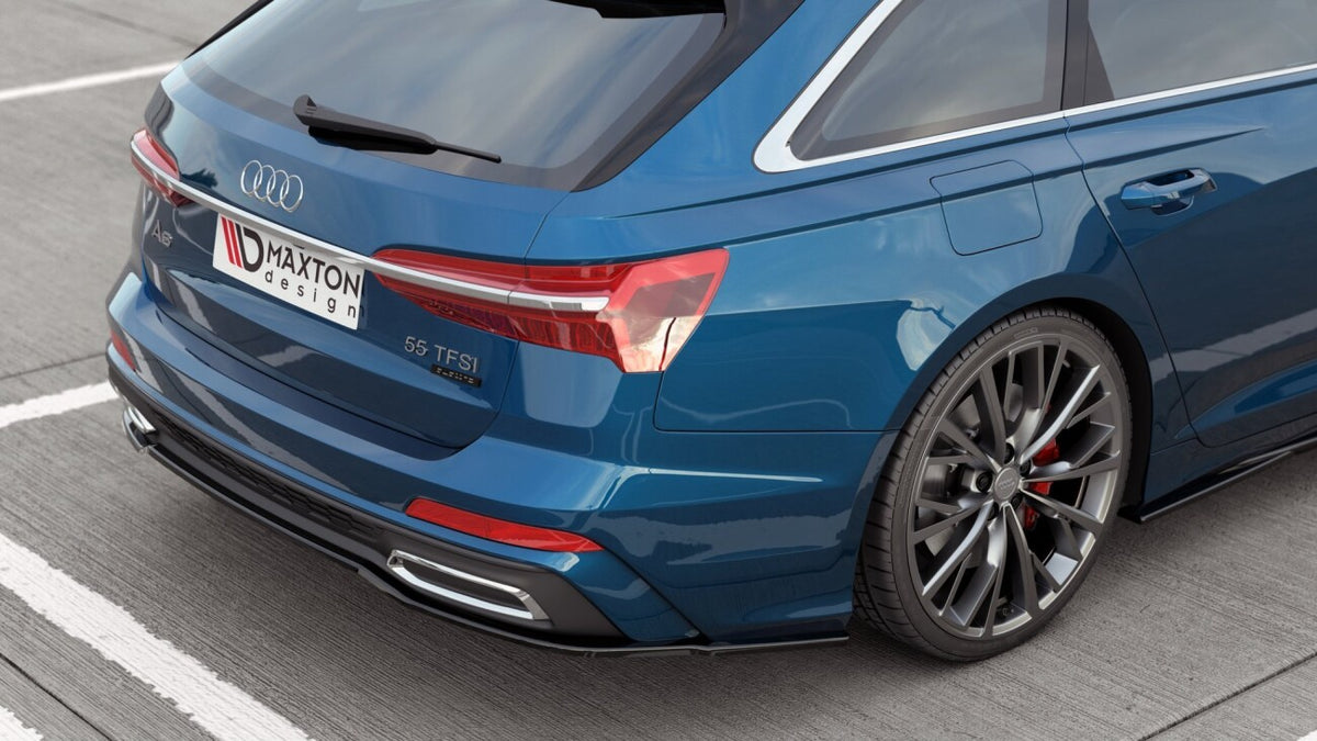 Diffusor Heckansatz passend für Audi A6 S-Line C8 schwarz Hochglanz