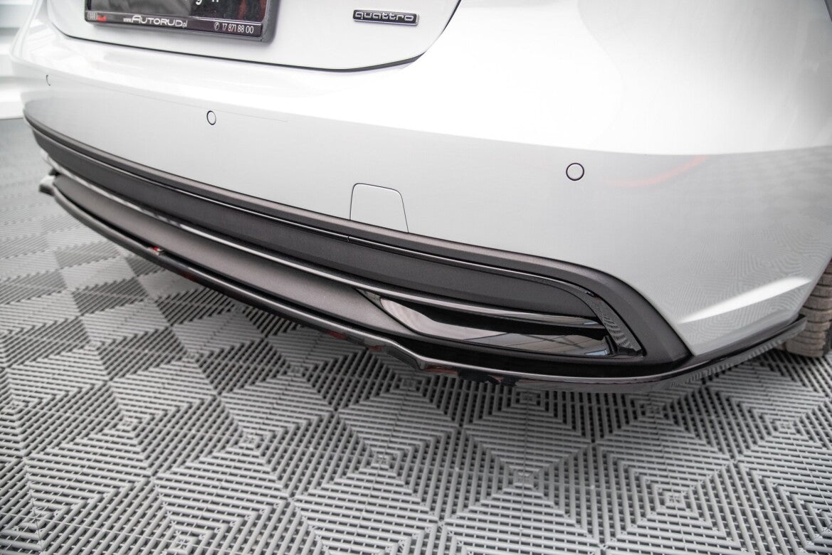Diffusor Heckansatz passend für Audi A7 C8 schwarz Hochglanz