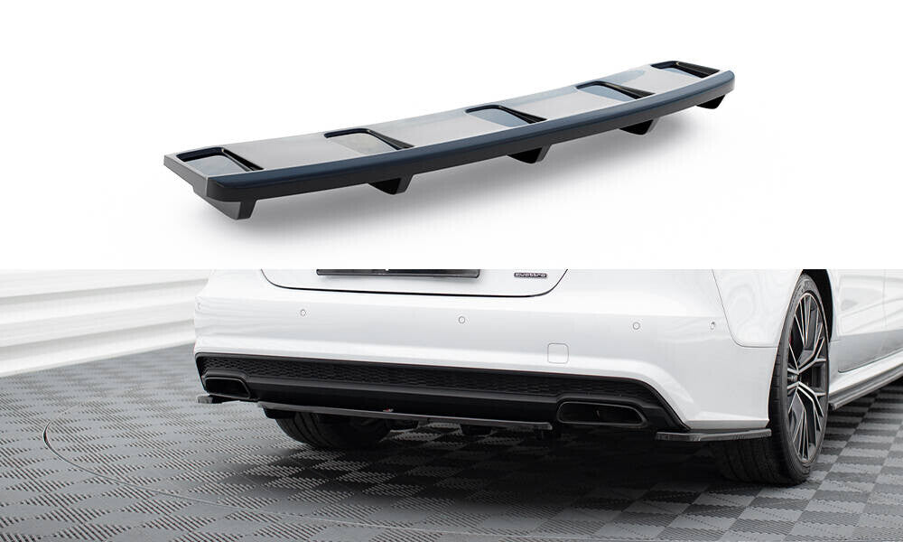 Diffusor Heckansatz passend für Audi A7 S-Line C7 FL schwarz Hochglanz