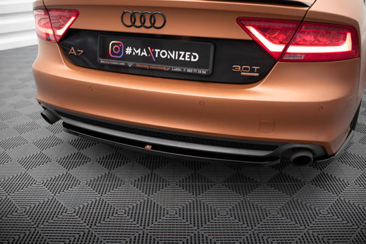Diffusor Heckansatz passend für Audi A7 S-Line C7 schwarz Hochglanz