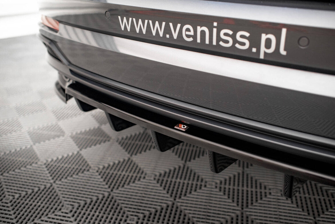 Diffusor Heckansatz passend für Audi Q3 S-Line SUV F3 schwarz Hochglanz