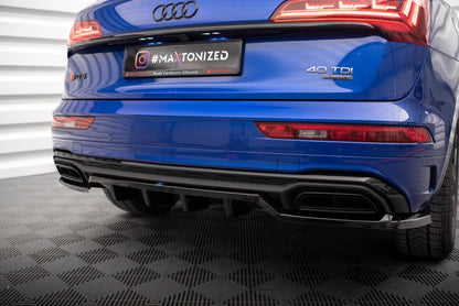 Diffusor Heckansatz passend für Audi Q5 S-Line SUV Mk2 FL schwarz Hochglanz
