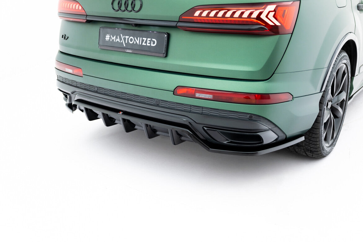 Diffusor Heckansatz passend für Audi Q7 S-Line Mk2 FL schwarz Hochglanz