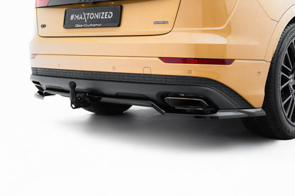 Diffusor Heckansatz passend für Audi Q8 Mk1 FL schwarz Hochglanz