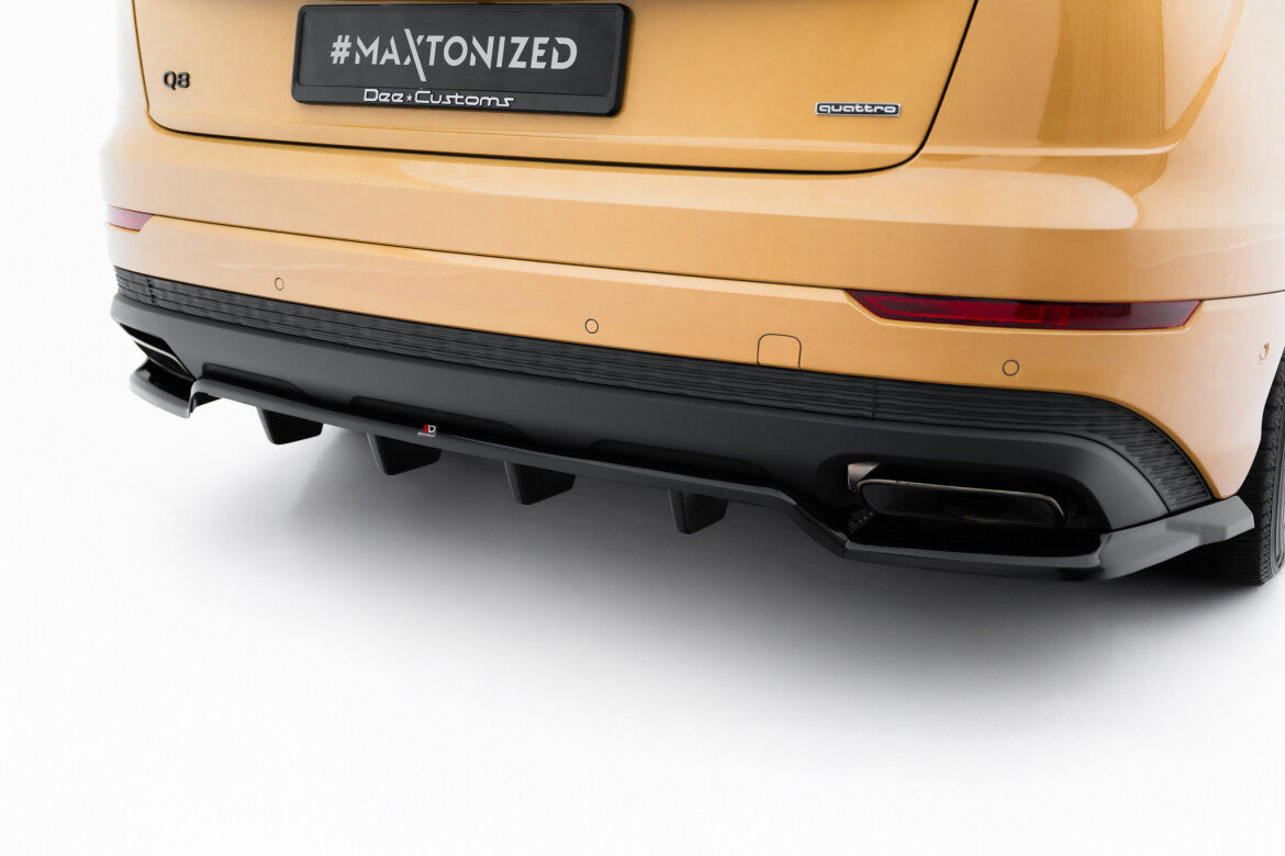 Diffusor Heckansatz passend für Audi Q8 Mk1 FL schwarz Hochglanz