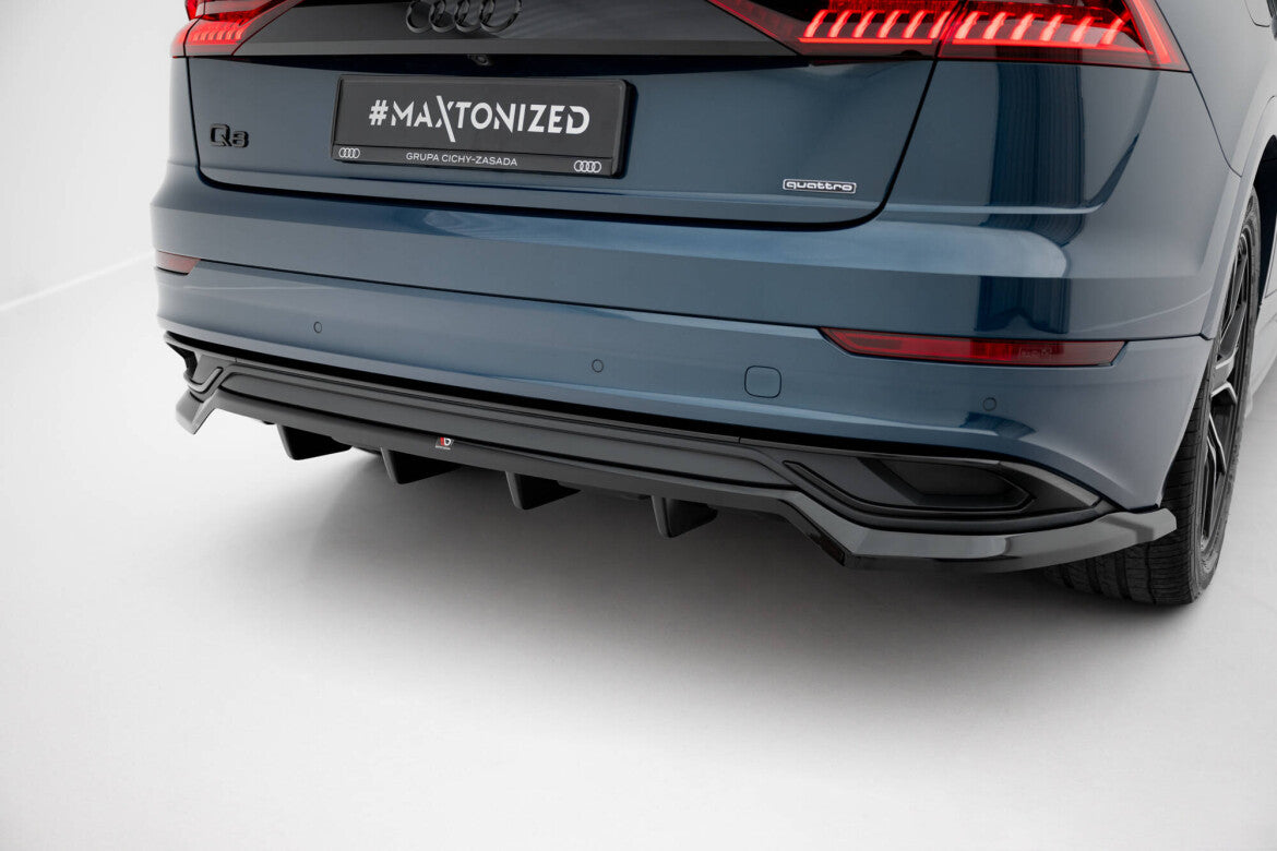 Diffusor Heckansatz passend für Audi Q8 Mk1 schwarz Hochglanz