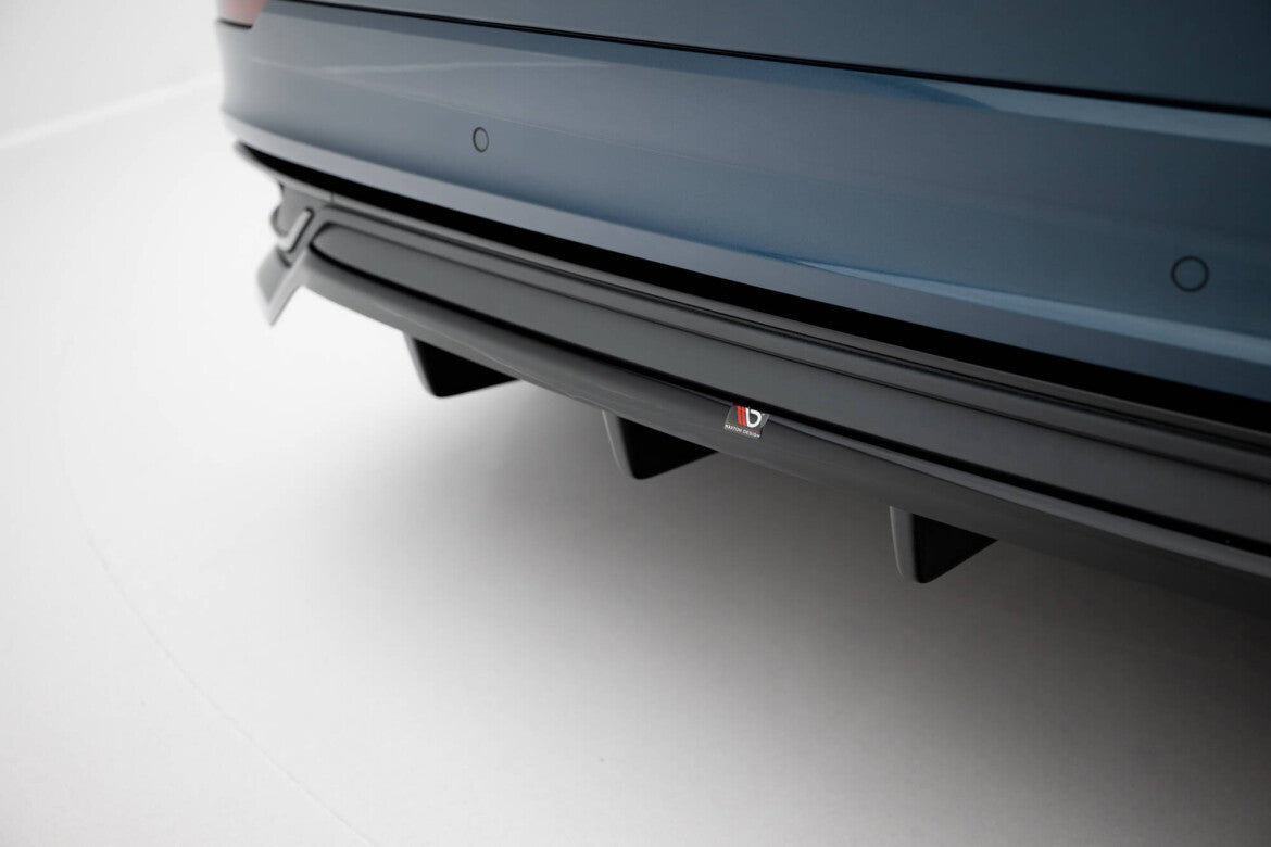 Diffusor Heckansatz passend für Audi Q8 Mk1 schwarz Hochglanz