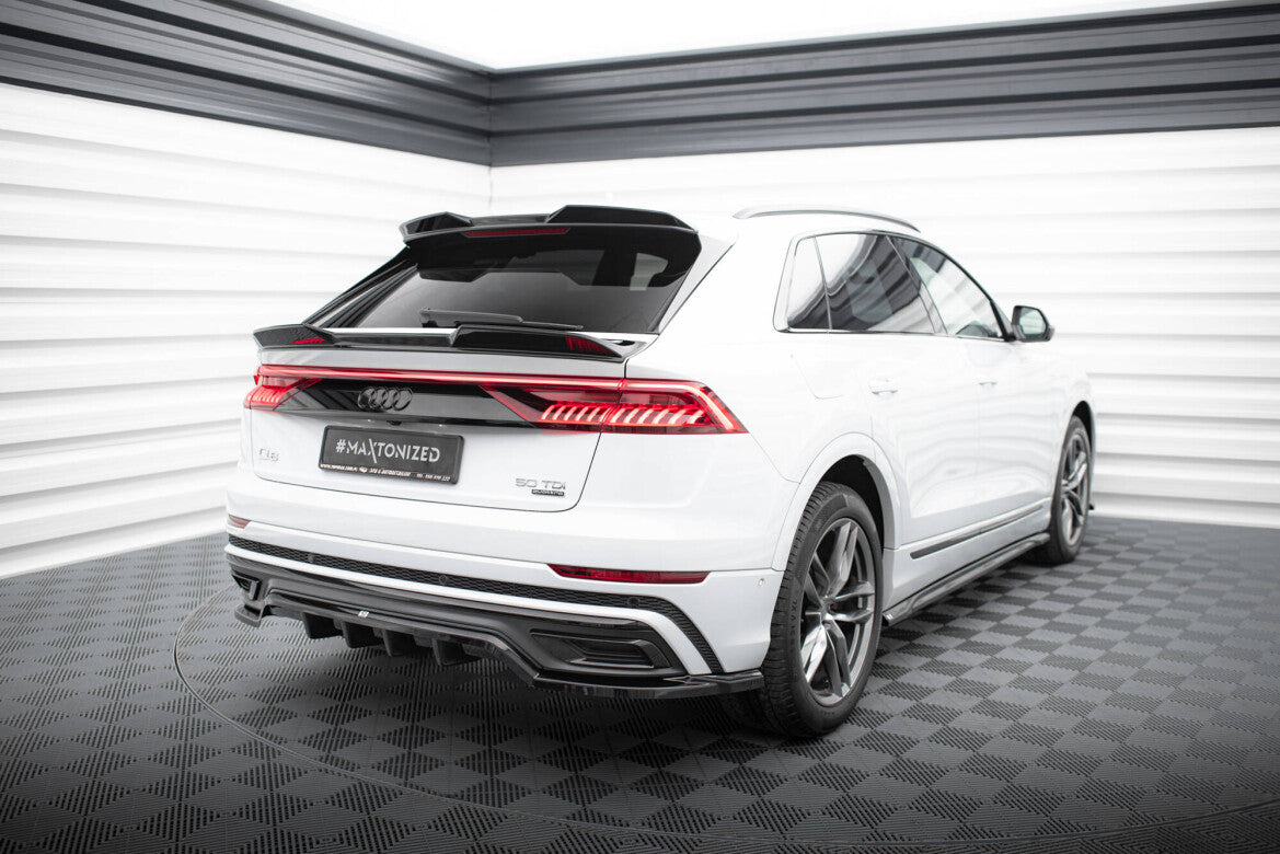 Diffusor Heckansatz passend für Audi Q8 S-Line Mk1 schwarz Hochglanz