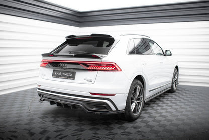 Diffusor Heckansatz passend für Audi Q8 S-Line Mk1 schwarz Hochglanz