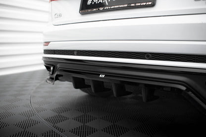 Diffusor Heckansatz passend für Audi Q8 S-Line Mk1 schwarz Hochglanz