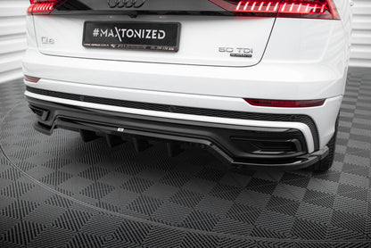 Diffusor Heckansatz passend für Audi Q8 S-Line Mk1 schwarz Hochglanz