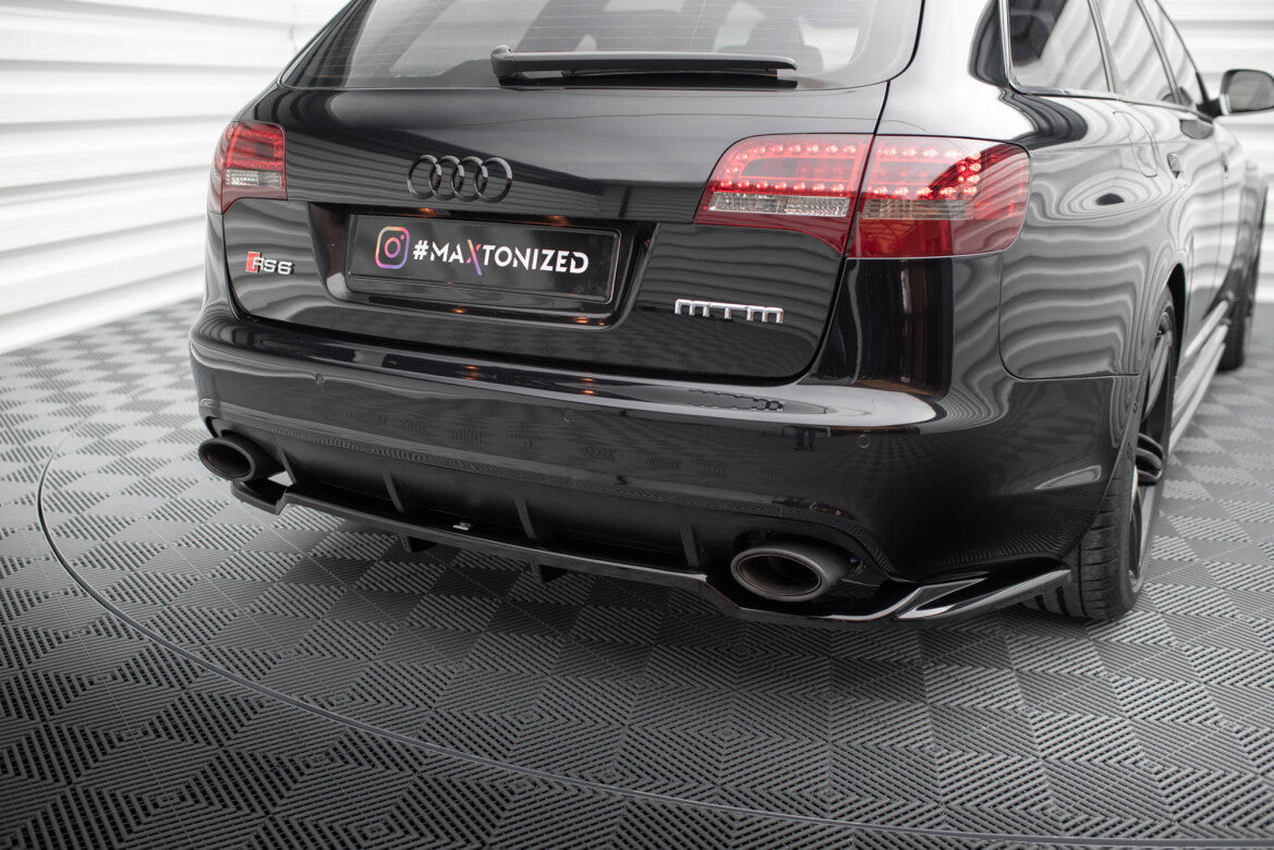 Diffusor Heckansatz passend für Audi RS6 Avant C6 schwarz Hochglanz