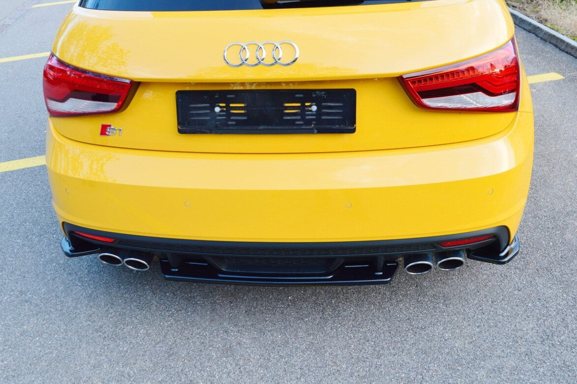 Diffusor Heckansatz passend für Audi S1 8X schwarz Hochglanz