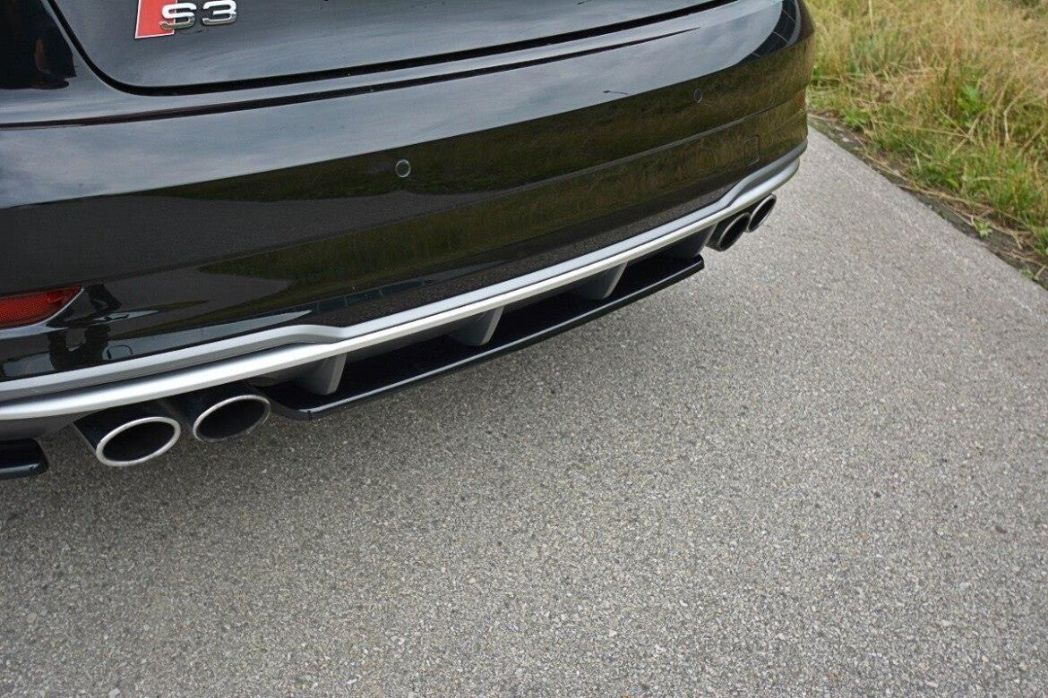Diffusor Heckansatz passend für Audi S3 8V FL Hatchback / Sportback / Limousine schwarz Hochglanz