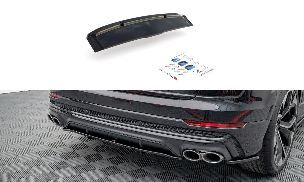 Diffusor Heckansatz passend für Audi SQ8 Mk1 schwarz Hochglanz