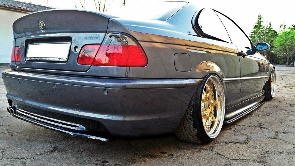 Diffusor Heckansatz passend für BMW 3er E46 M Paket Coupe schwarz Hochglanz