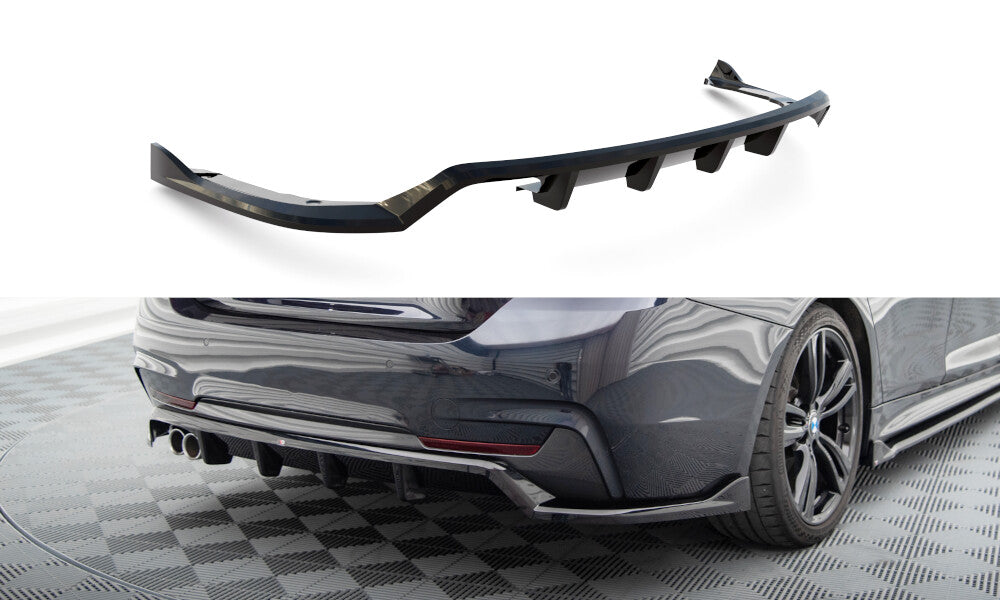 Diffusor Heckansatz passend für BMW 4er Coupe / Gran Coupe / Cabrio M-Paket F32 / F36 / F33 schwarz Hochglanz