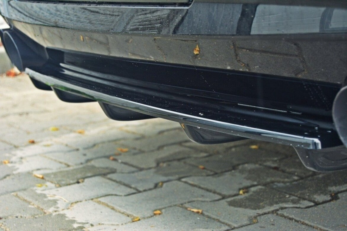 Diffusor Heckansatz passend für BMW 5er M-Paket Limousine/Touring F10/F11 (mit zwei Doppel Endstücken) schwarz Hochglanz