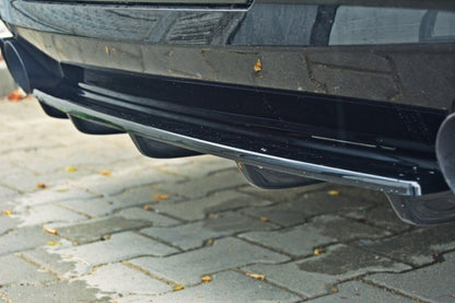 Diffusor Heckansatz passend für BMW 5er M-Paket Limousine/Touring F10/F11 (mit zwei Doppel Endstücken) schwarz Hochglanz