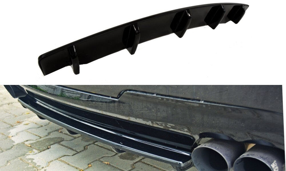Diffusor Heckansatz passend für BMW 5er M-Paket Limousine/Touring F10/F11 (mit zwei Doppel Endstücken) schwarz Hochglanz