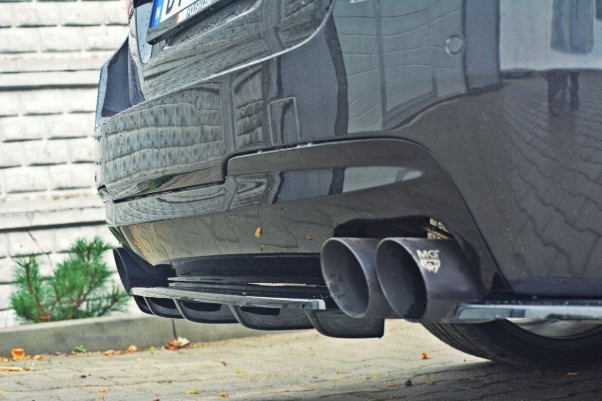 Diffusor Heckansatz passend für BMW 5er M-Paket Limousine/Touring F10/F11 (mit zwei Doppel Endstücken) schwarz Hochglanz